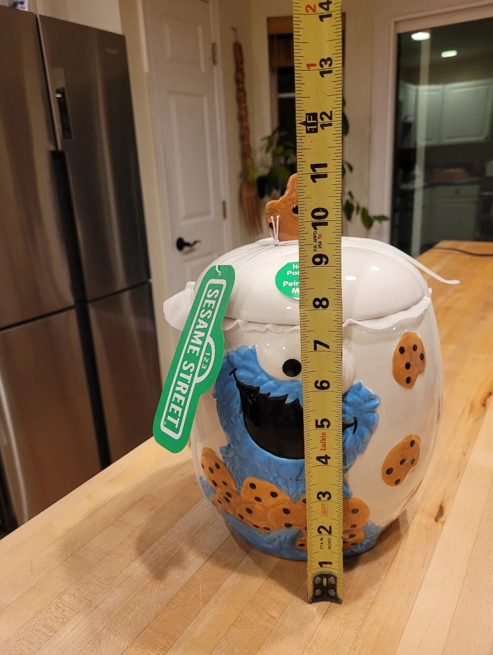 NEW Sesame Street Hand-Painted Cookie Monster Ceramic Cookie Jar